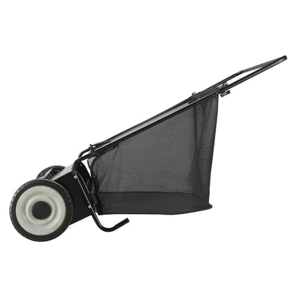 Push Lawn Sweeper 26 Inch 7 Cu Ft Leaf Collector with Adjustable Height Manual Grass Sweeper for Yard Garden