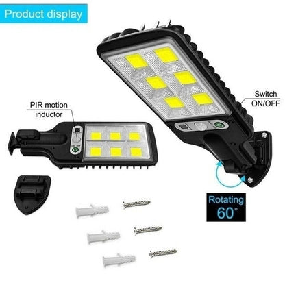 3 szt. zewnętrznych lamp ściennych LED z czujnikiem ruchu i zasilaniem solarnym