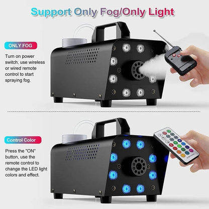 Smoke Machine W/ 13 Colorful LED Lights Effect