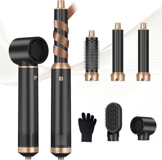 5 in 1 Blow Dryer Brush with Negative Ion, Hot Air Styler & Curling Wrap