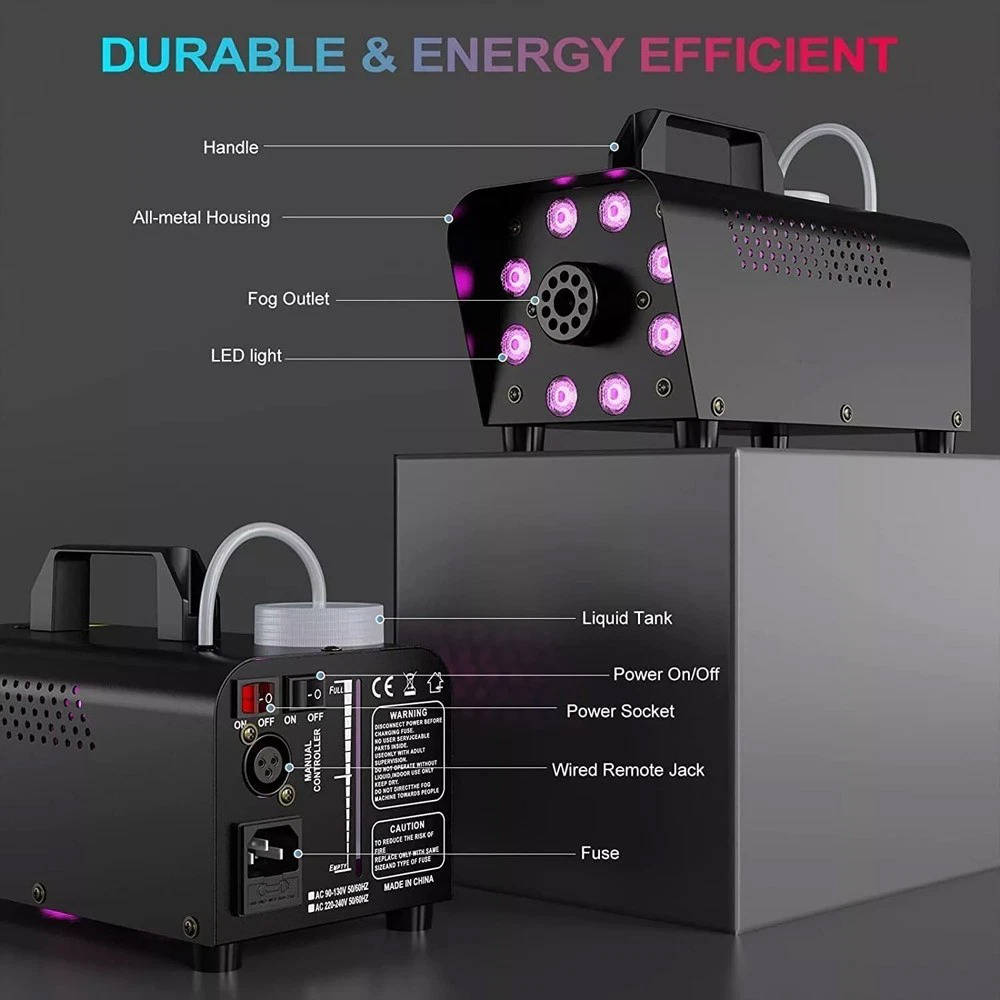 Smoke Machine W/ 13 Colorful LED Lights Effect