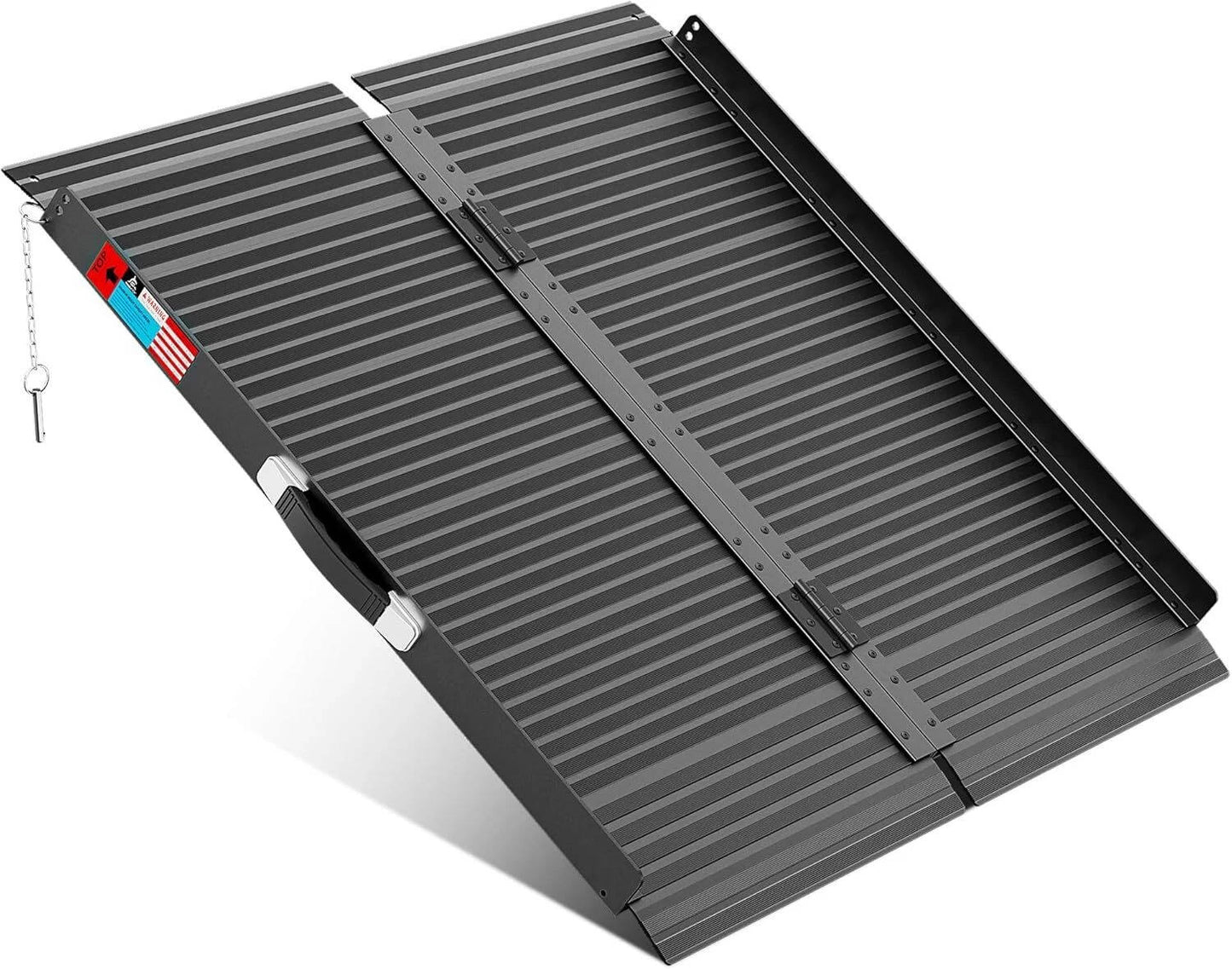 Folding Wheelchair Ramp Aluminum Portable - 600 Lbs Non-Slip Mobility Ramp
