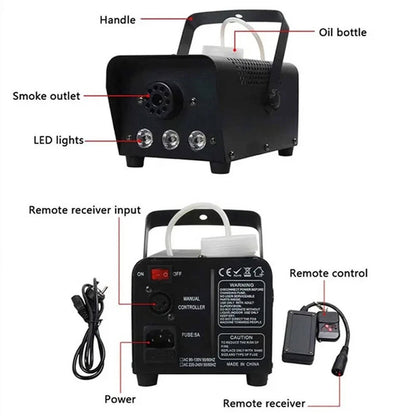Smoke Machine W/ 13 Colorful LED Lights Effect