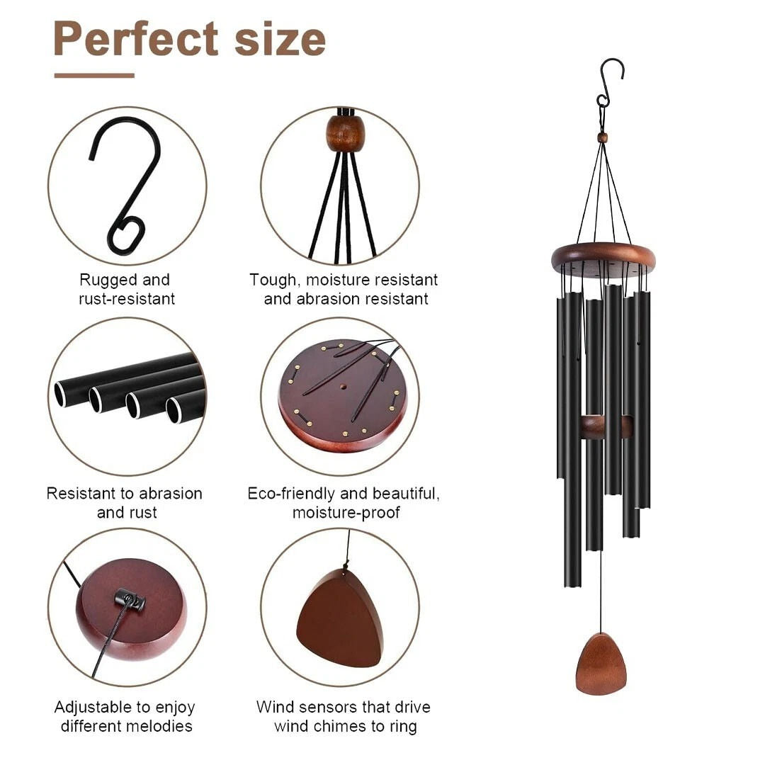 Large Wind Chimes with Deep Tones – Resonant Sound for Patios & Porches