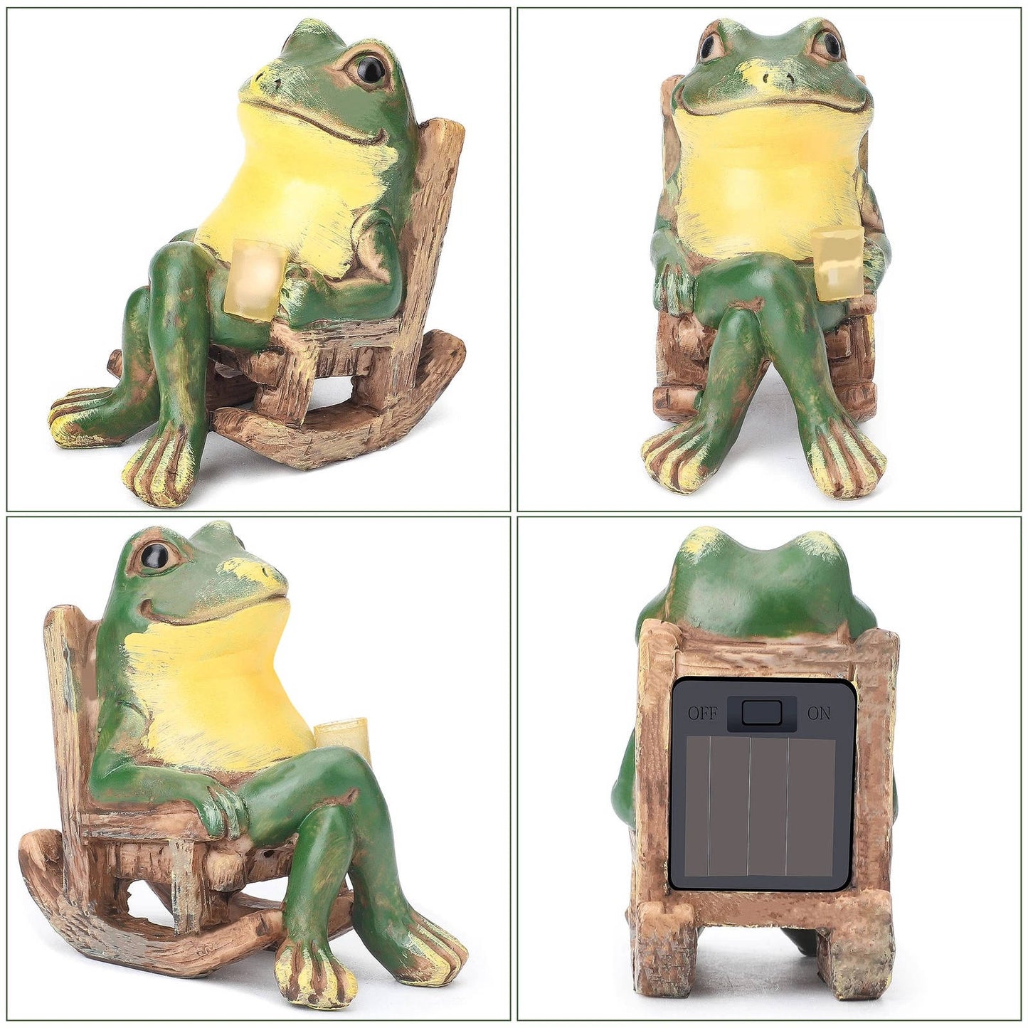 Frog Garden Statue with Light