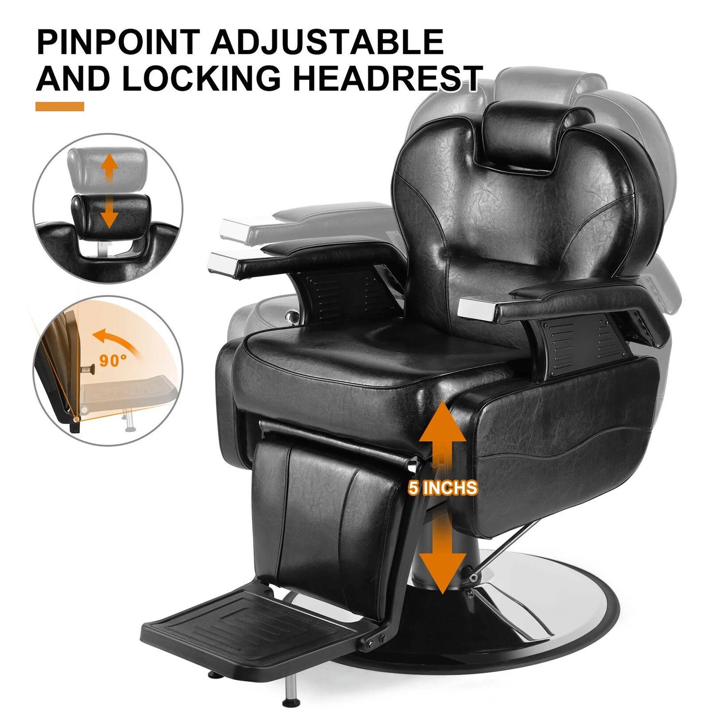 Heavy Duty Stylist Barber Recline Chair
