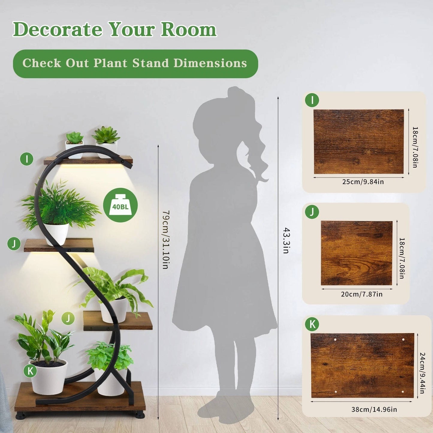 Indoor Plant Stands for Multiple Plants with Lights