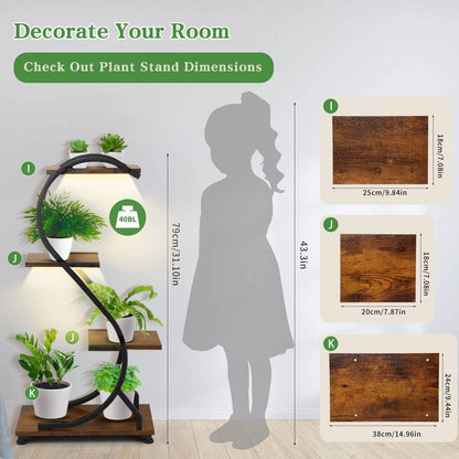 Indoor Plant Stands for Multiple Plants with Lights