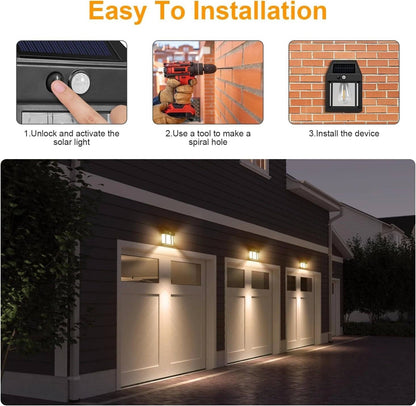 LED Solar Wall Lights Outdoor Garden Lamp