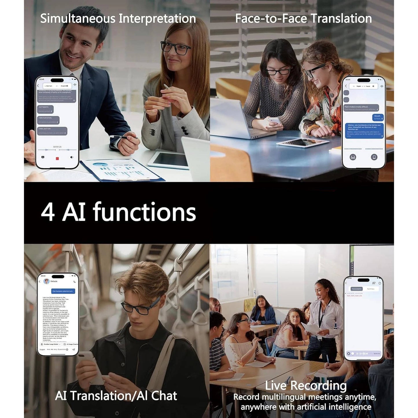 Smart AI Glasses with Language Translator