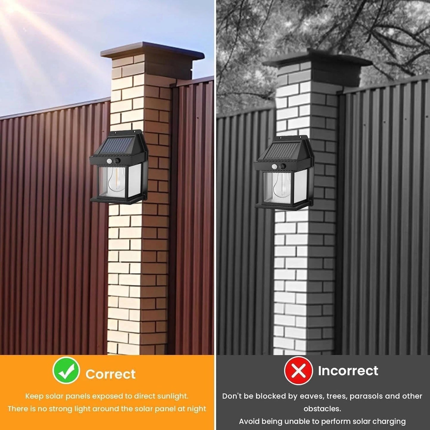 LED Solar Wall Lights Outdoor Garden Lamp