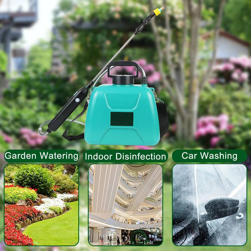Rechargeable Electric Garden Sprayer 5L, Battery Powered Plant Sprayer with 3 Nozzles