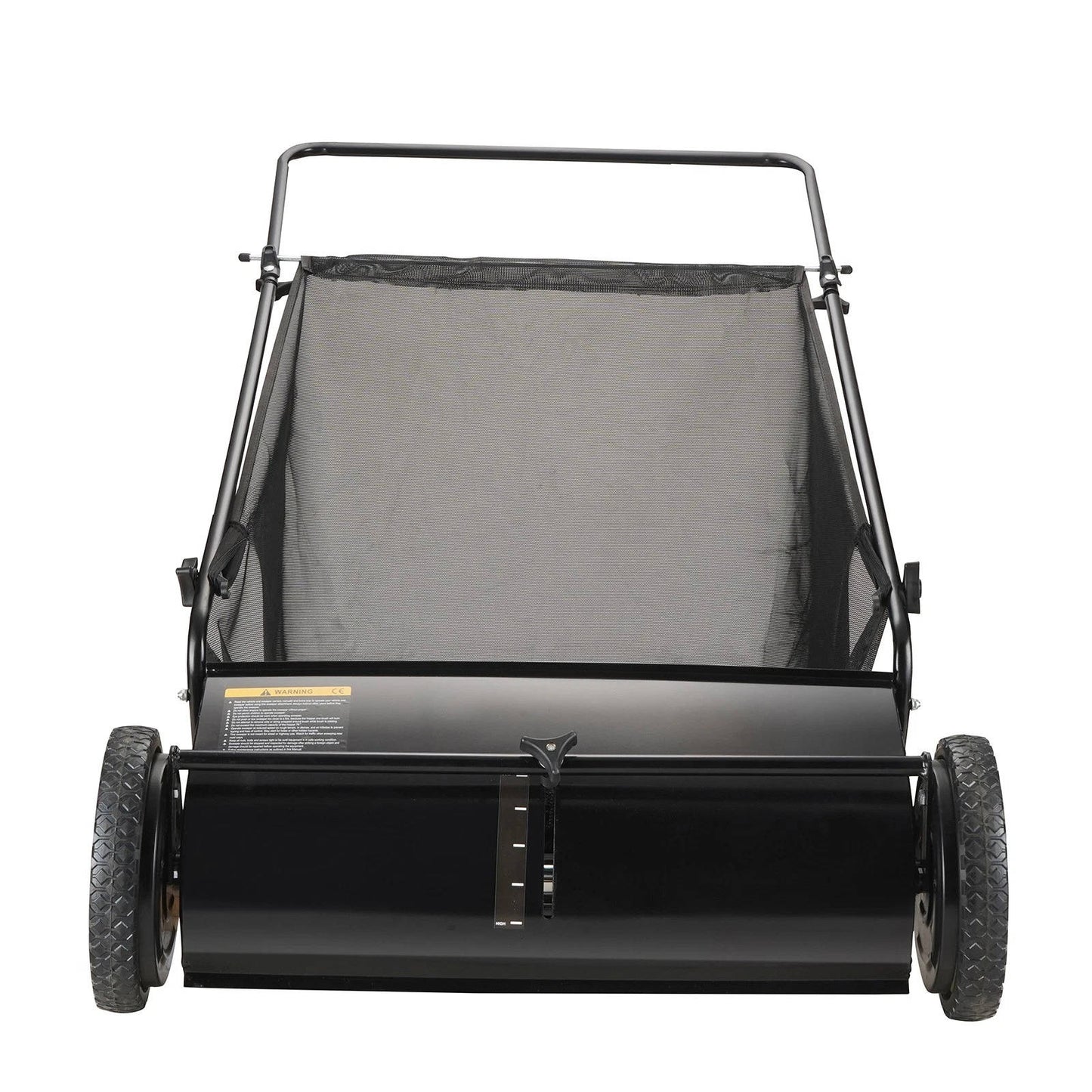 Push Lawn Sweeper 26 Inch 7 Cu Ft Leaf Collector with Adjustable Height Manual Grass Sweeper for Yard Garden