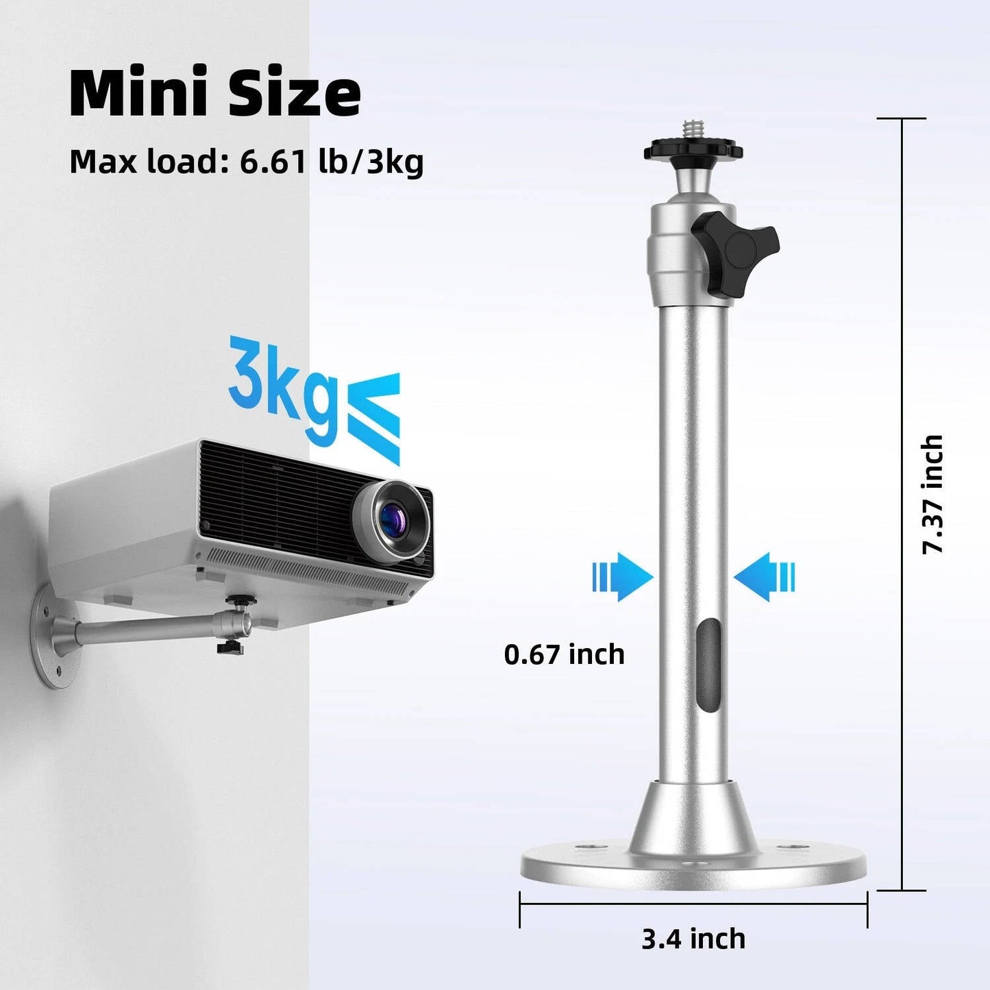 Universell aluminium takfäste för projektor