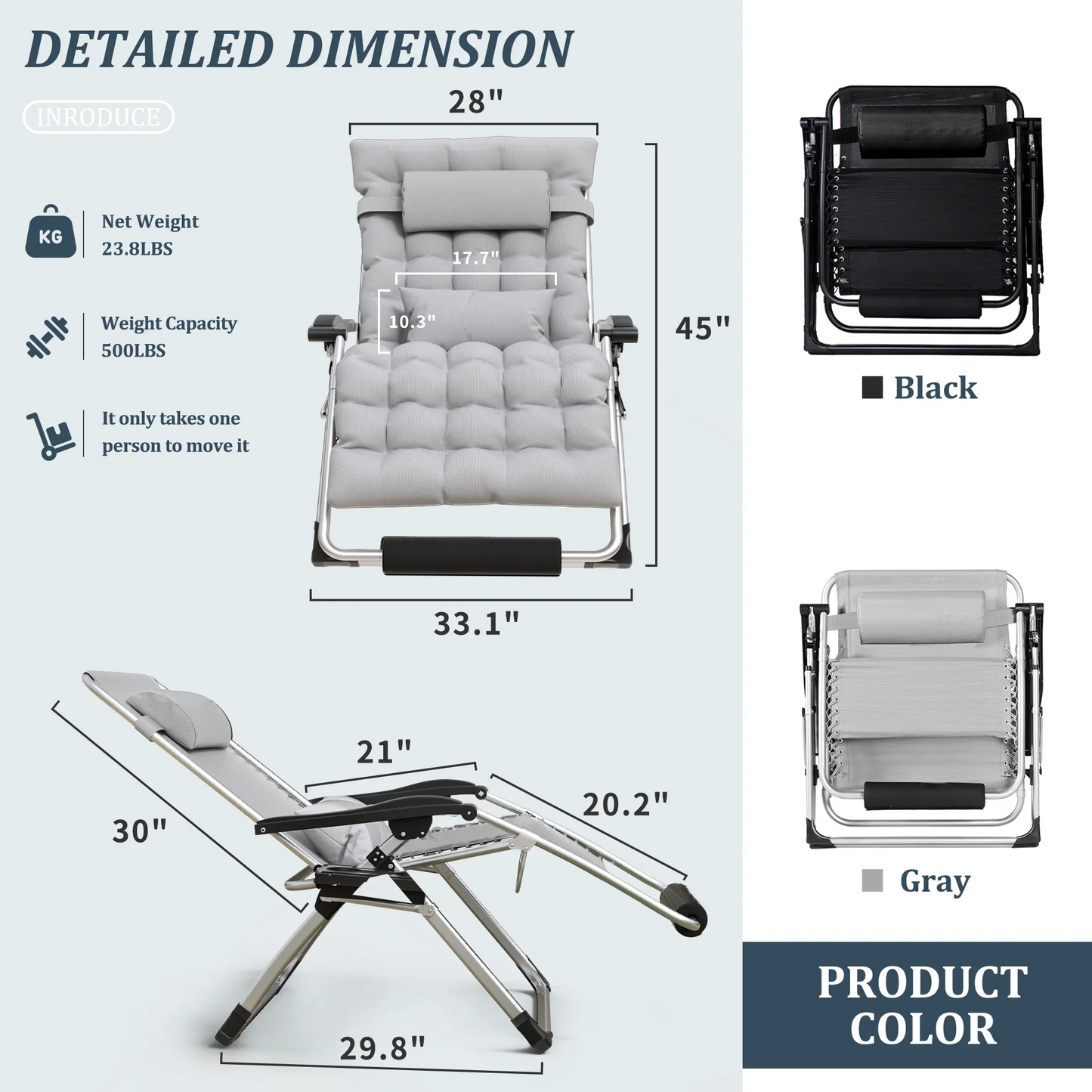 Adjustable Patio Recliner – Heavy-Duty Anti-Gravity Outdoor Lounge Chair | Ventayo