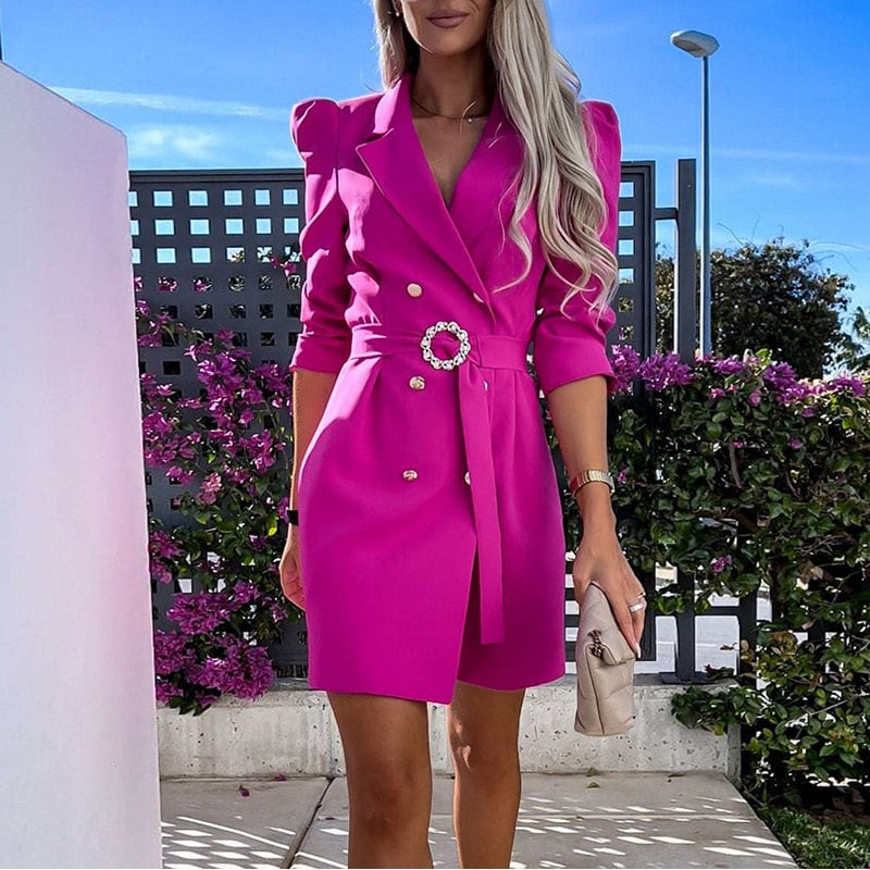 Imogen - Belted Blazer Dress For Women
