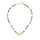 Shake Hands Beaded Gemstone Necklace, 925 Silver, 18K Gold Plated