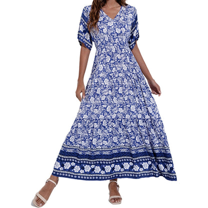 Isabelle – Bohemian Floral V-Neck Beach Maxi Dress For Women