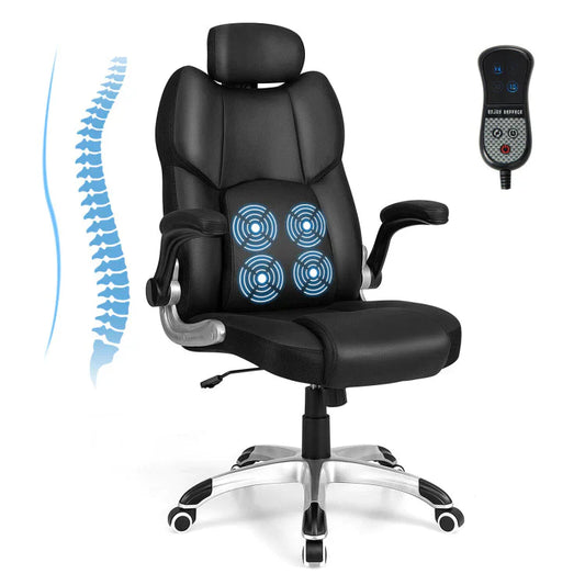 Ergonomic Office Chair with Kneading Massage & Adjustable Headrest – Reclining, Padded Seat