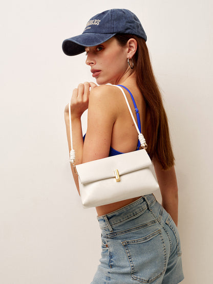 Knot Handle Foldover Shoulder Bag