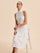 Lace Eyelet Belted A-Line Dress