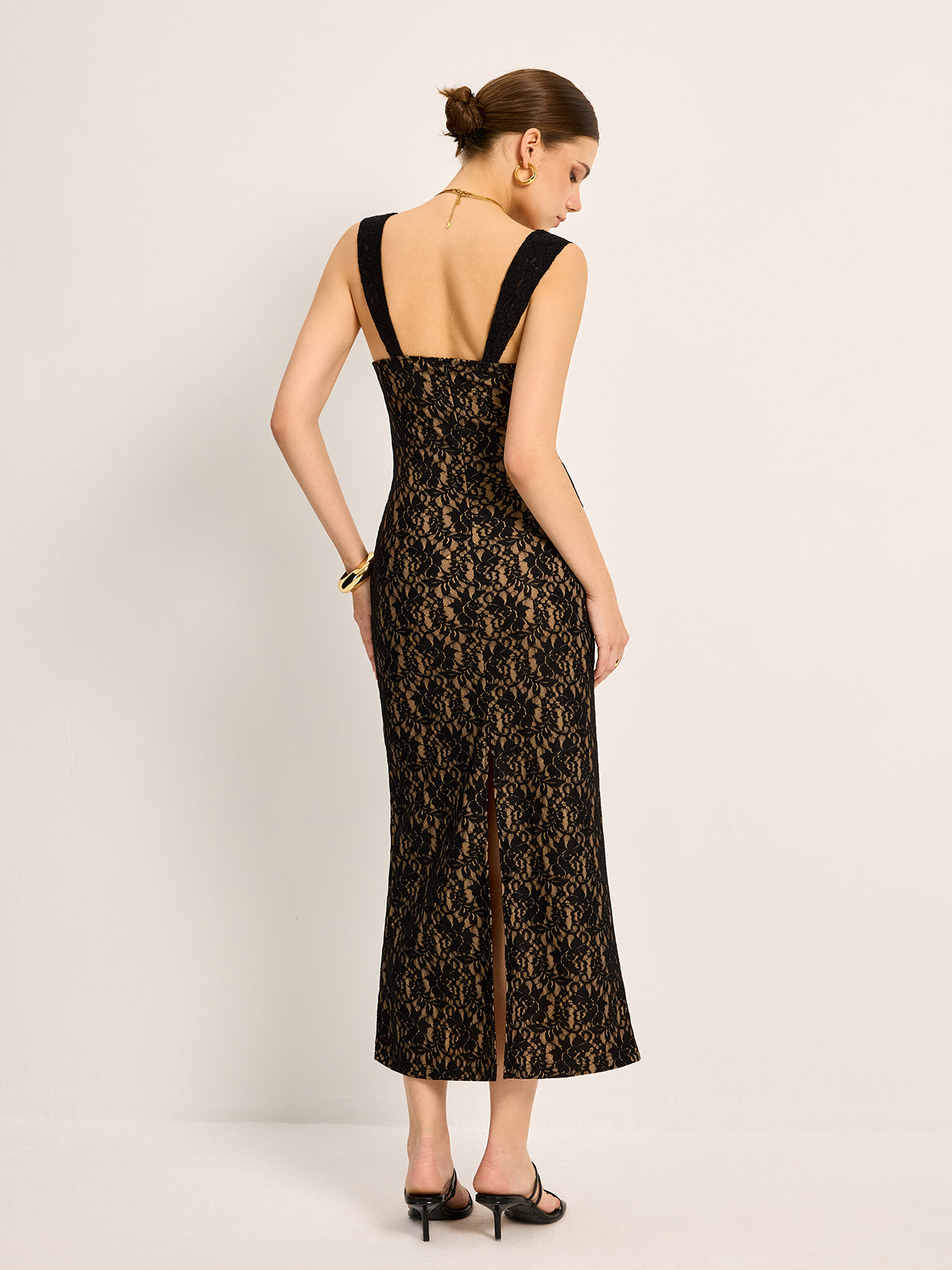 Lace Tie-Front Sleeveless Dress