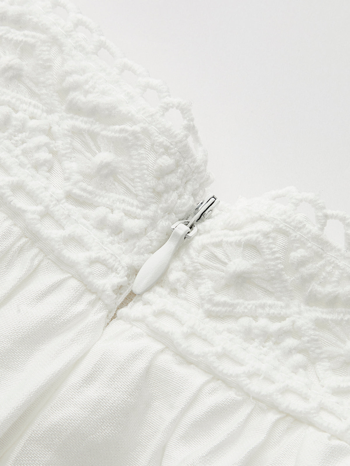 Lace-Trimmed Tiered Skirt