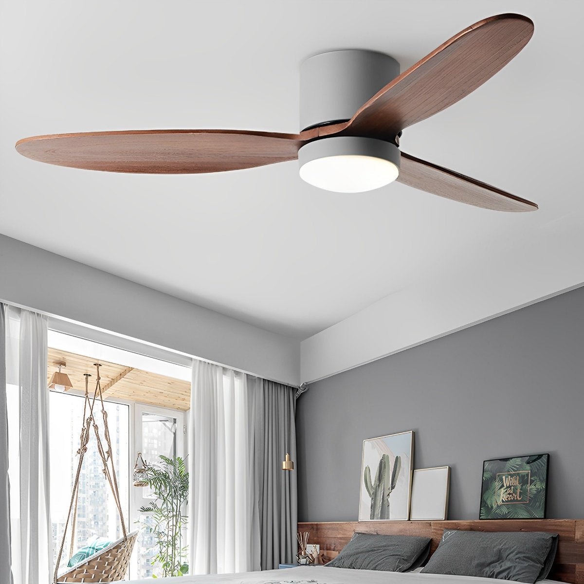 LED Inverter Silent White Low Floor DC Motor Simple Ceiling Fan Light