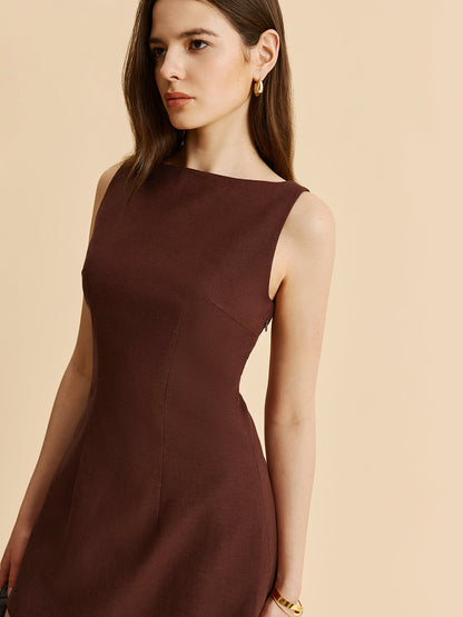 Low Back Sleeveless Flared Dress