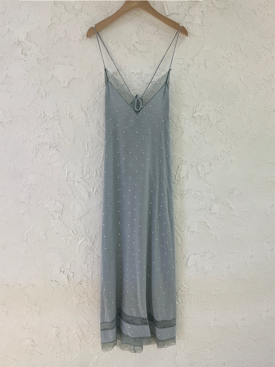 Lucia – Lace Embroidery V-Neck Silk Midi Dress For Women