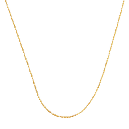 Rope Chain Necklace, 925 Silver, 18K Gold Plated