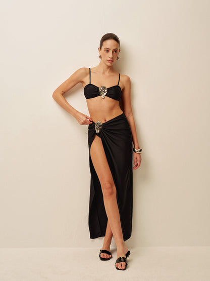 Metall Accent Vridd Sarong Skjørt