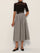 Mid-Waisted Pleated Check Skirt