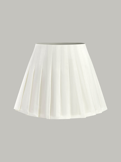Mid-Waisted Pleated Skirt