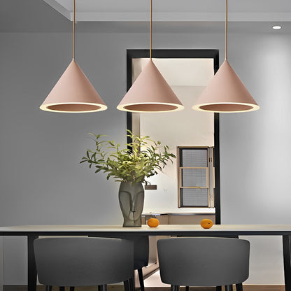 Minimalist Conical LED Macaron Color Pendant Light Island Lighting Chandelier