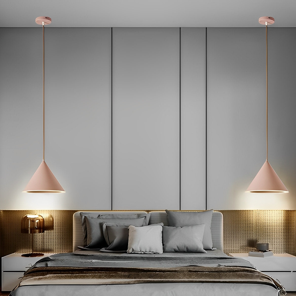 Minimalist Conical LED Macaron Color Pendant Light Island Lighting Chandelier