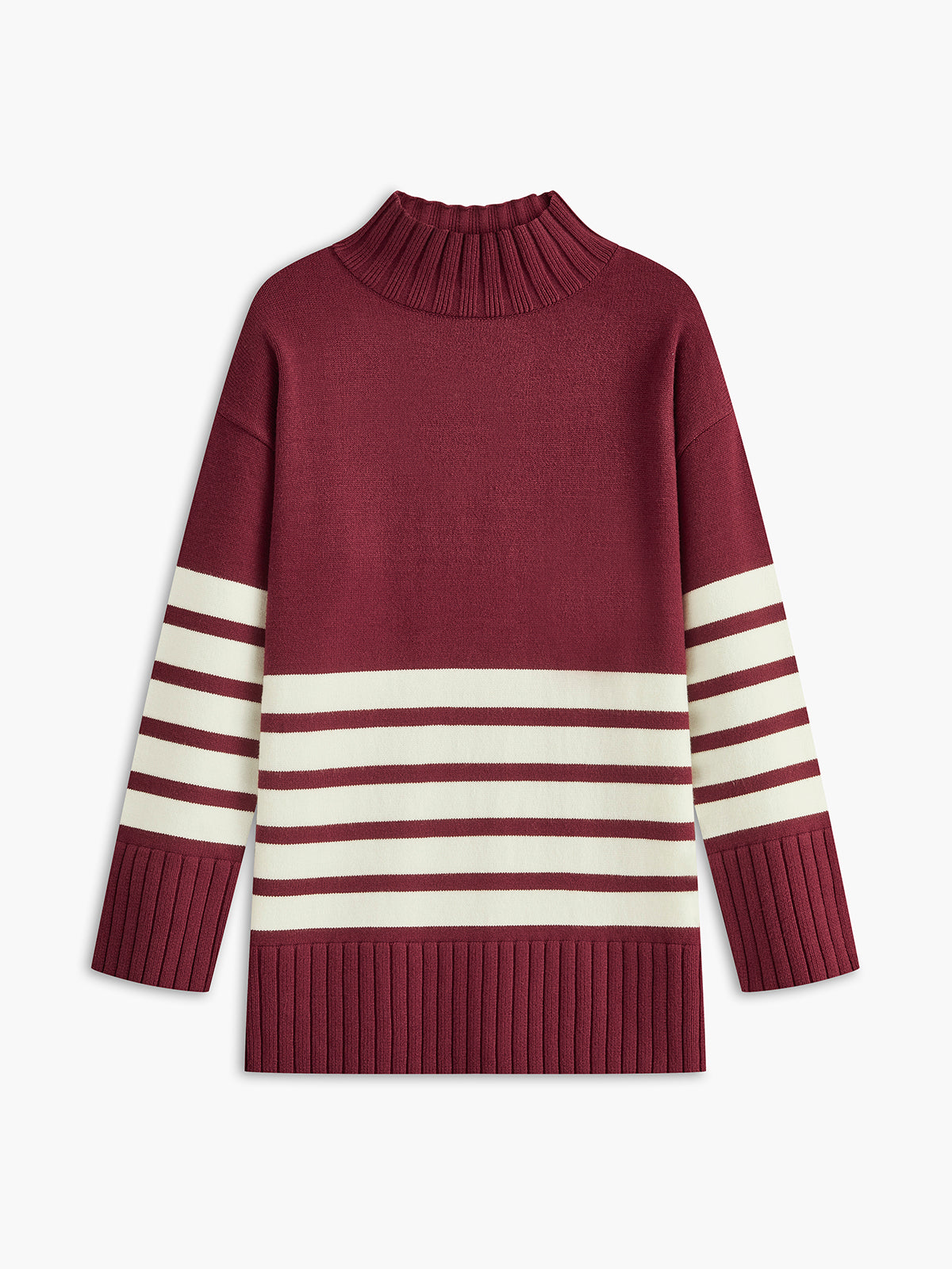 Sweter Miss Paris z golfem i paskami