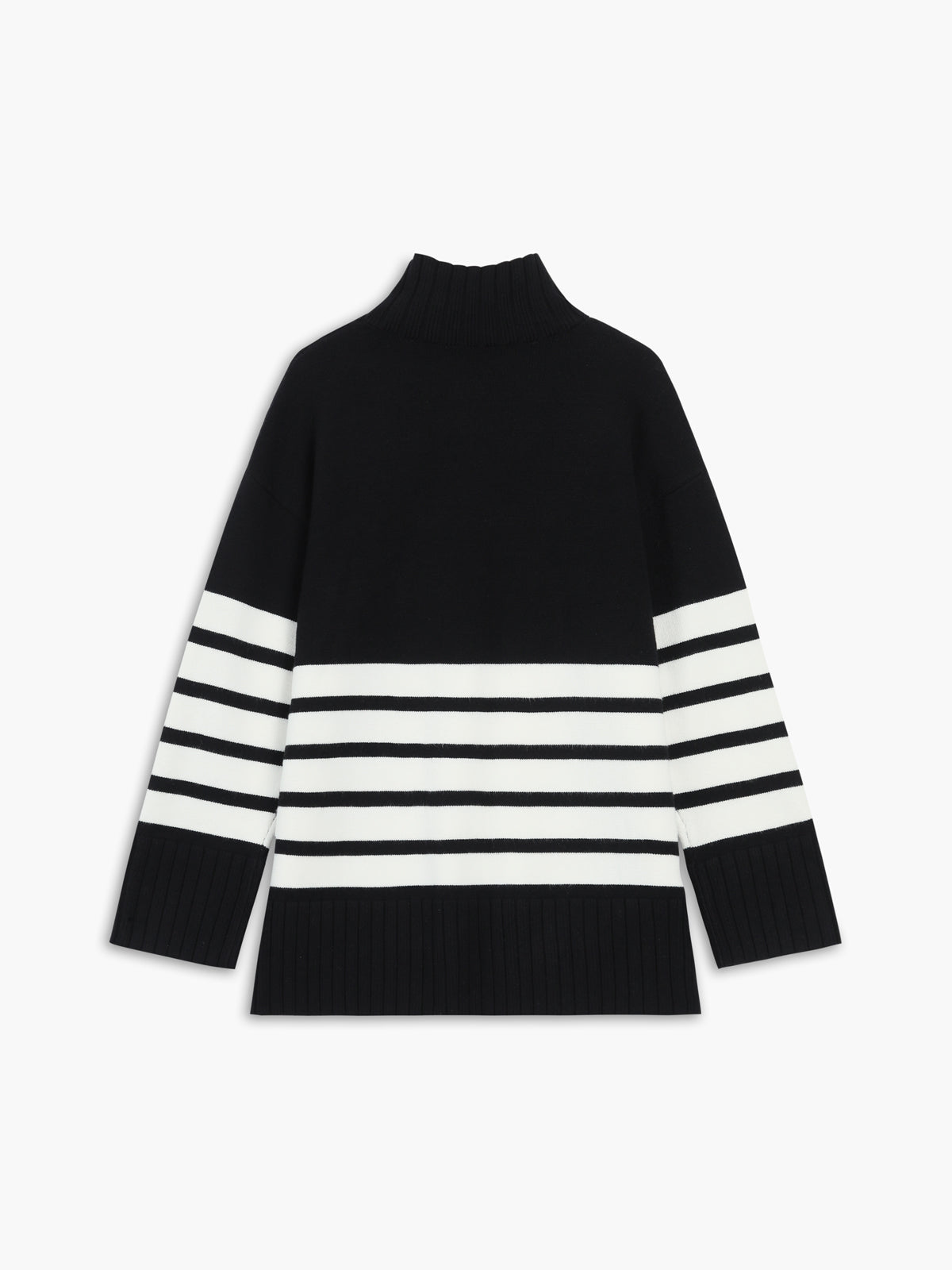 Sweter Miss Paris z golfem i paskami