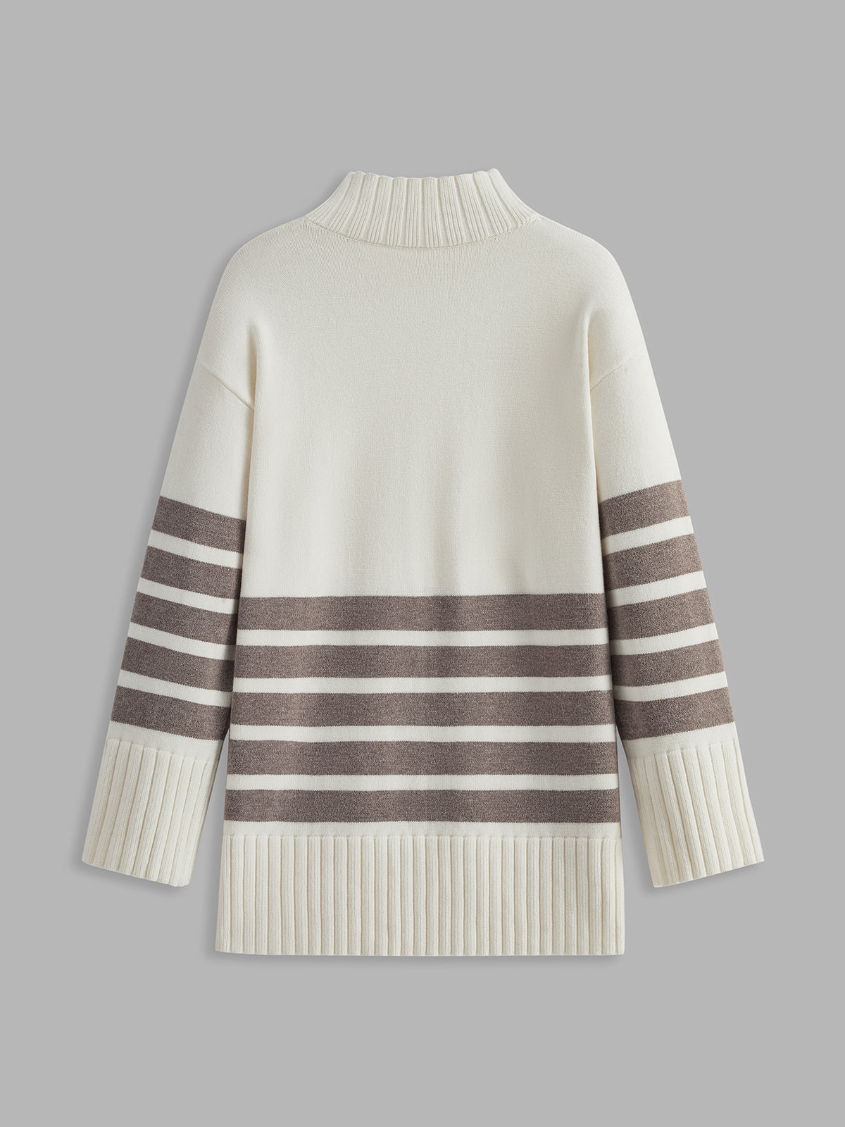 Sweter Miss Paris z golfem i paskami