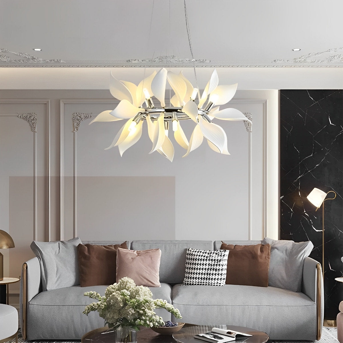 Modern Ceramics Flower Art Chandelier Light