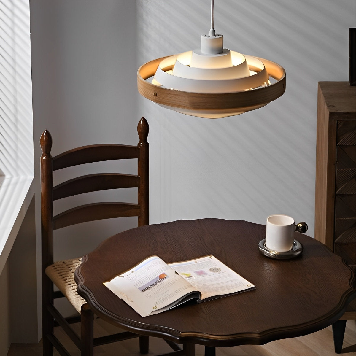 Modern Minimalist Shaded Drum Pendant Light