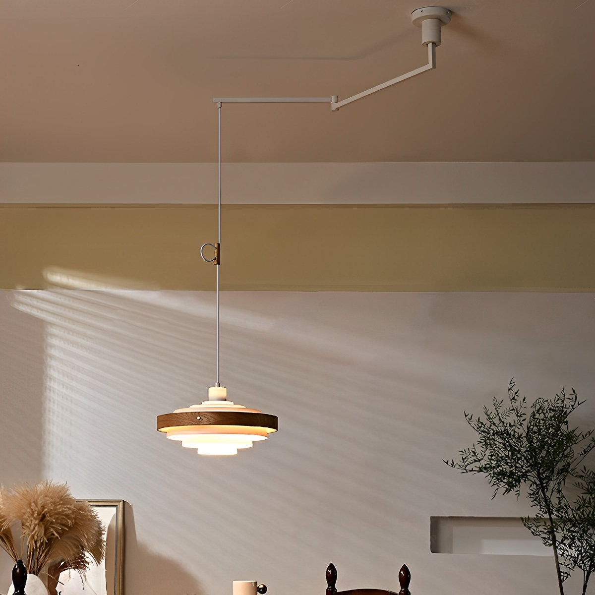 Modern Minimalist Shaded Drum Pendant Light
