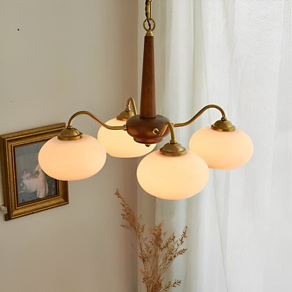 Nordic Glass Wood Metal Chandelier Hanging Lights