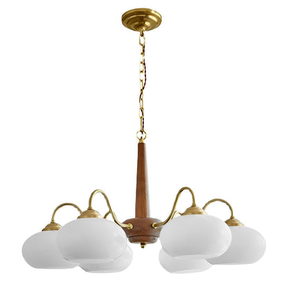 Nordic Glass Wood Metal Chandelier Hanging Lights