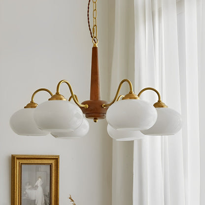 Nordic Glass Wood Metal Chandelier Hanging Lights