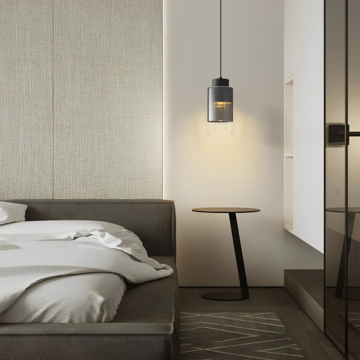 Modern Minimalist Chandelier Glass Brass Bedside Lighting