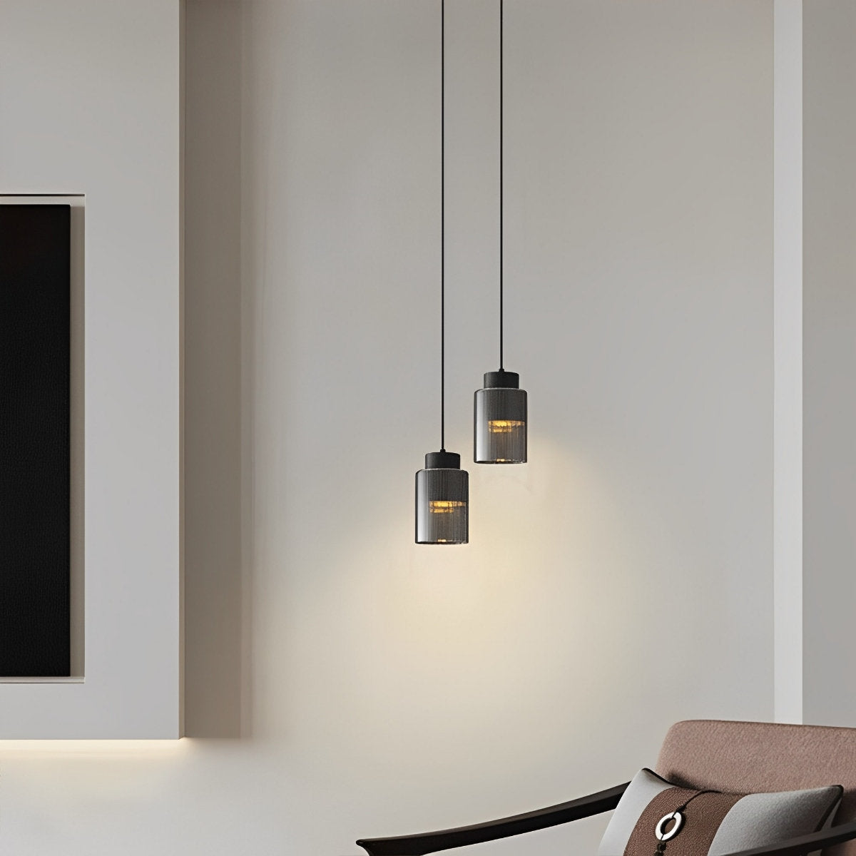 Modern Minimalist Chandelier Glass Brass Bedside Lighting