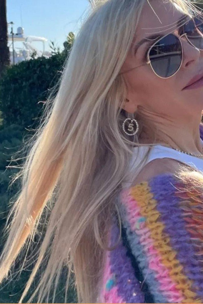 Olivia - Striped Knit Crop Cardigan For Women