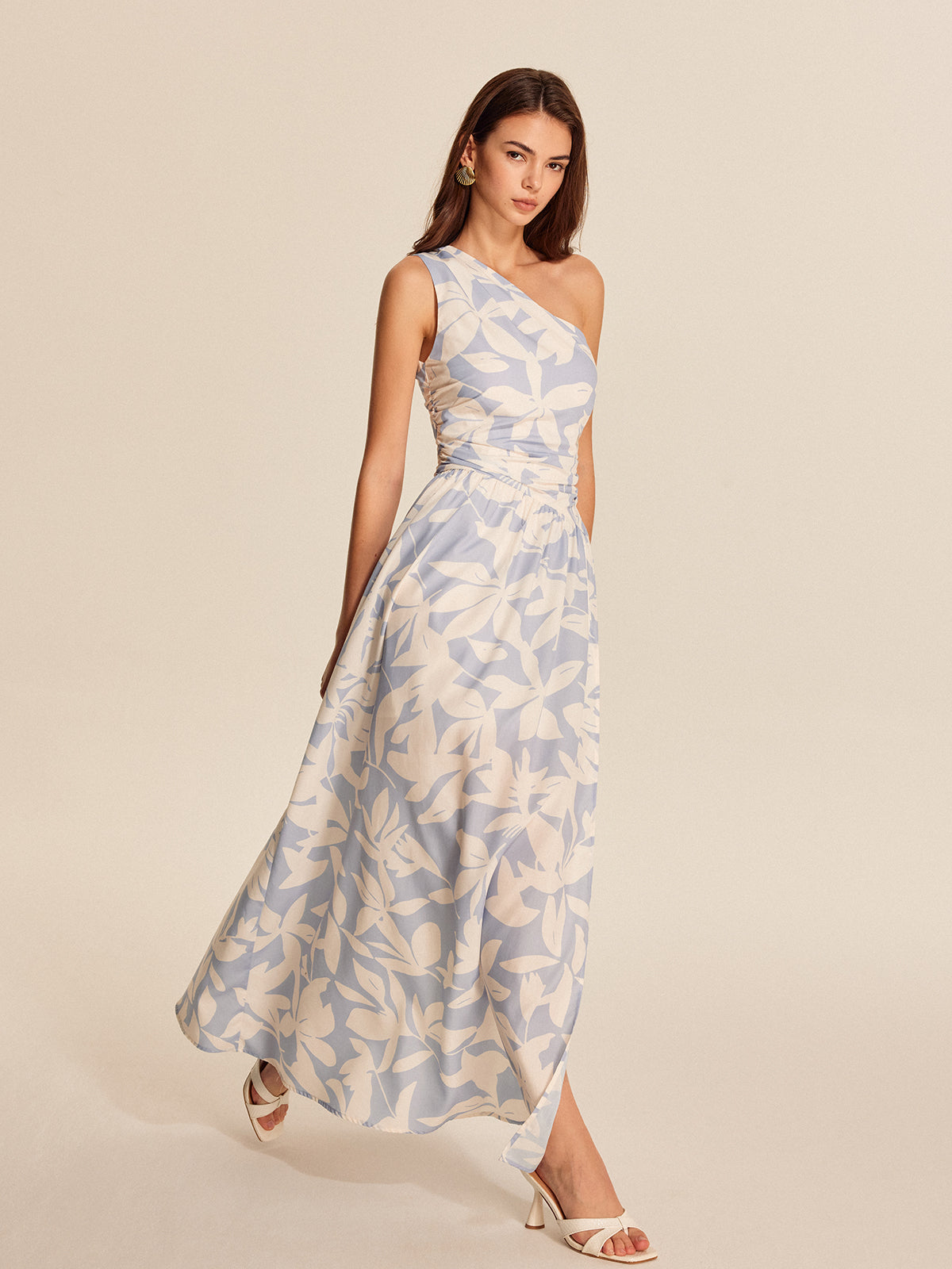 One-Shoulder Floral Dress