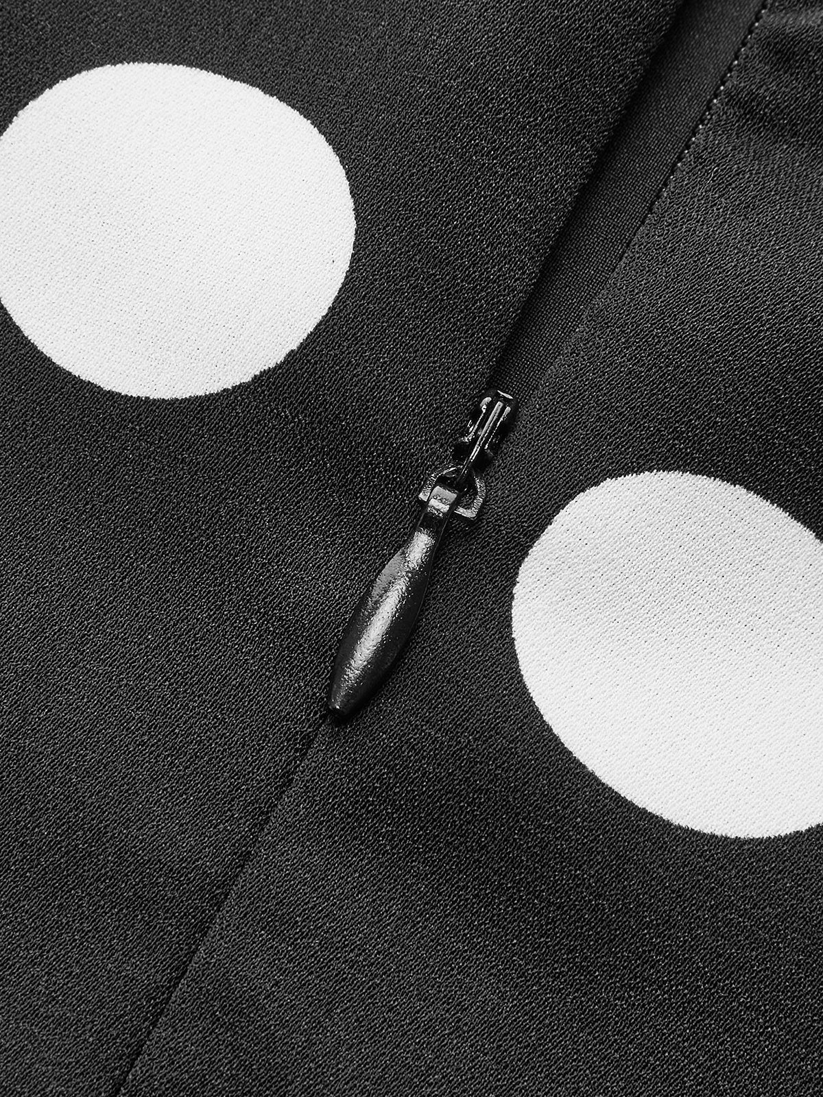 One-Shoulder Polka Dot Peplum Dress